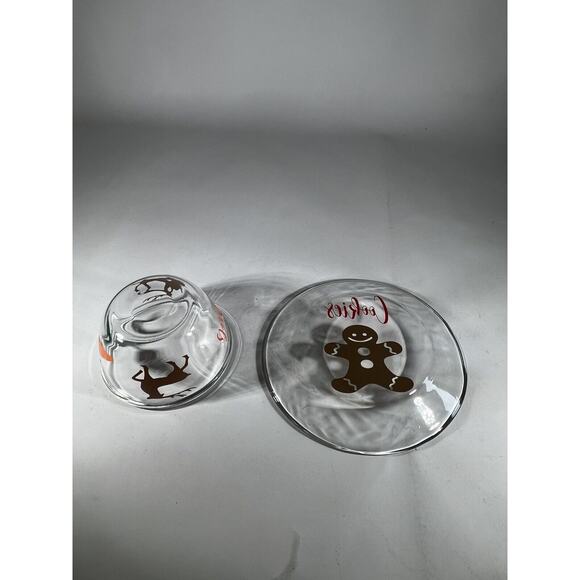 Christmas Glass Cookies For Santa Plate Carrots For Reindeer Bowl Clear Dishes - Picture 11 of 16